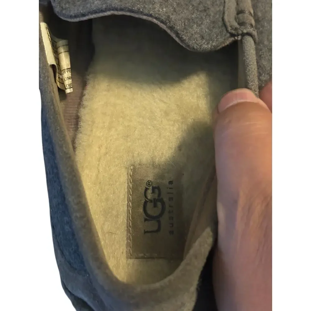 UGG Ascot Wool Gray Slippers Mens Size 10